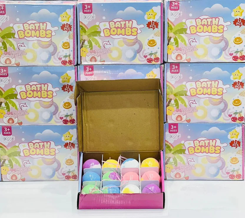 Bath Bombs for Kids with Surprise Toys Inside – 12 Pack Gift Set