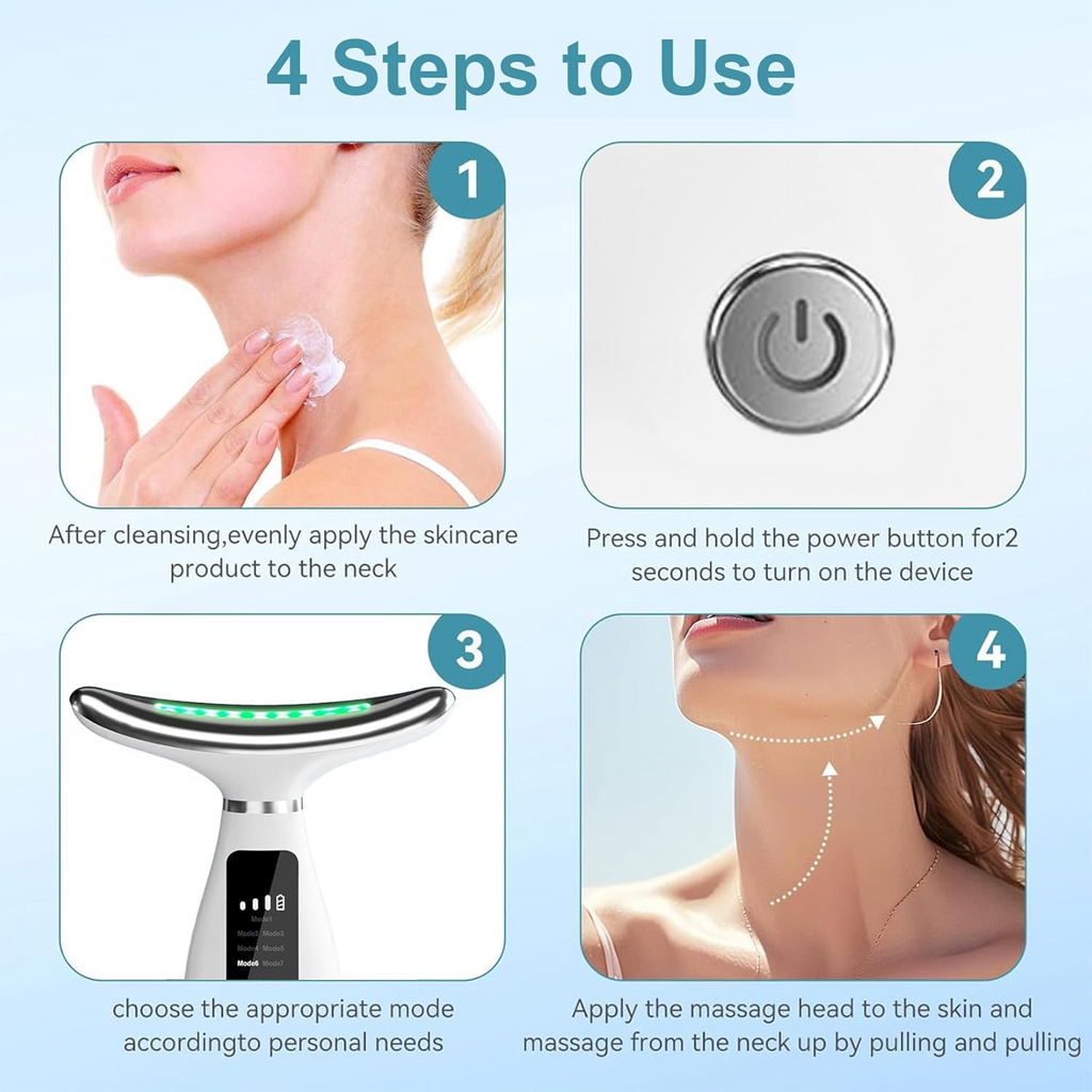 GlowLift 7 in 1 EMS Facial Massager — LED Light Therapy & Anti-Aging