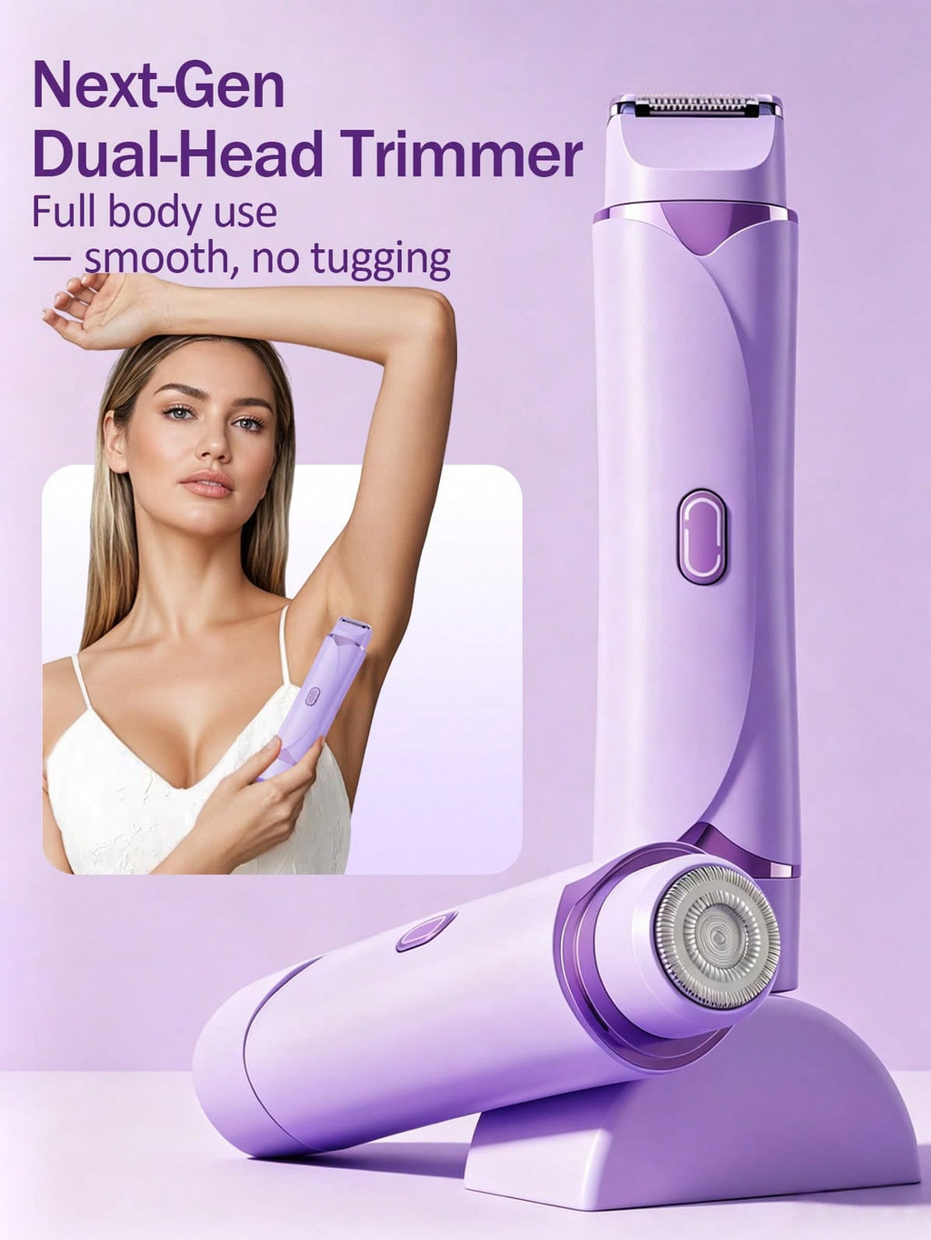 Double Head Electric Shaver for Women – Wet & Dry, IPX7 Waterproof