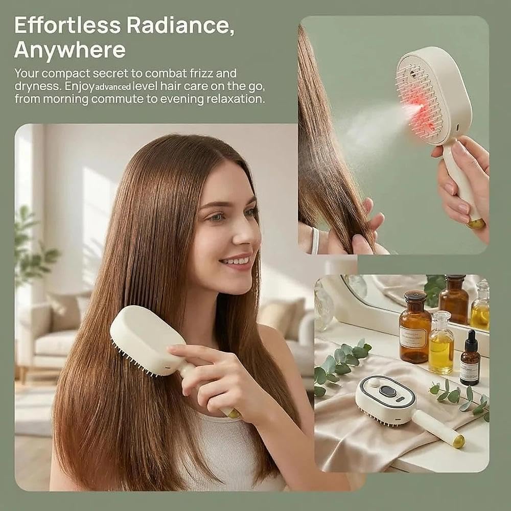 5 in 1 Rechargeable Hair Straightener Brush with Detangling Comb | Cordless Hair Styler