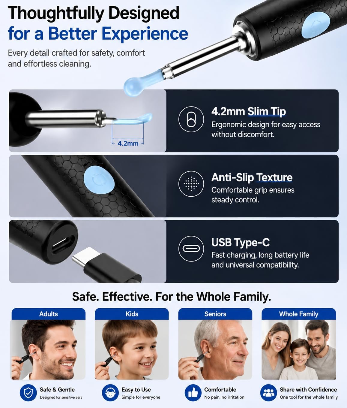Earwax Removal Kit – Smart HD Visual Ear Cleaning Tool with Camera/مجموعة إزالة شمع الأذن