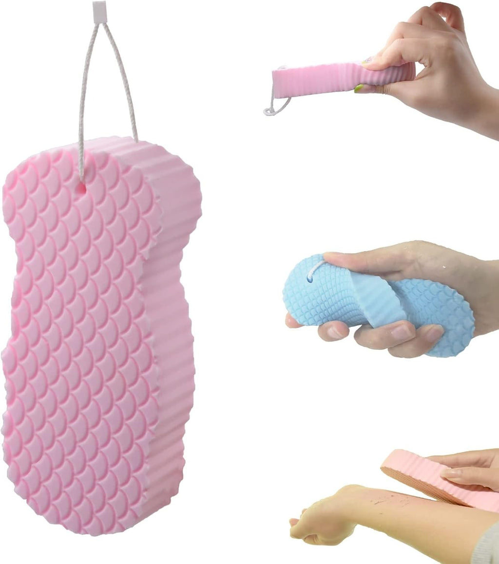 Ultra Soft Exfoliating Bath Sponge for Dead Skin Removal, 3D Spa Body Scrubber, Deep Cleansing Shower Sponge for Smooth & Glowing Skin