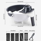 9 In 1 Multifunctional Vegetable Slicer & Chopper with Interchangeable Blades